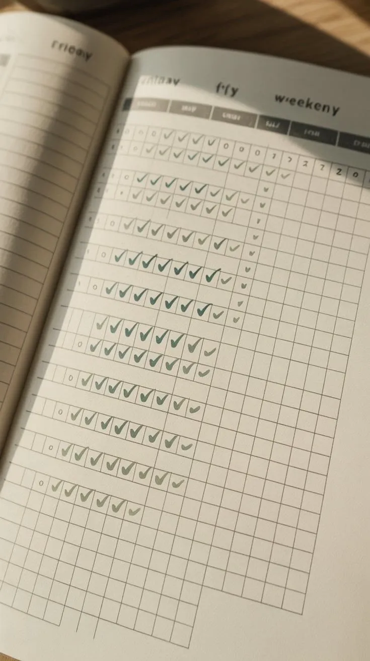 Routine planner with configured habit rows